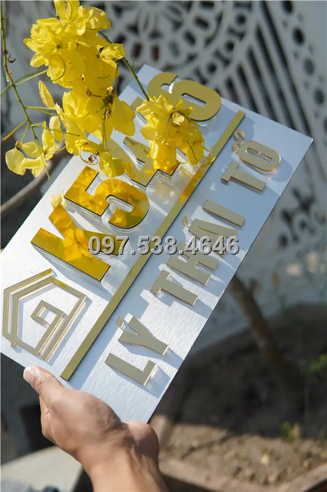 Biển Số Nhà Đẹp Hiện Đại tại Phan Thiết (Bình Thuận) Kích Thước 30x20, Số Nổi 8mm, Chữ Nổi 2mm, Chất Liệu Mica, Alu , Mực Uv, Làm Theo Yêu Cầu, Miễn Phí Thiết Kế Và Miễn Phí Vận Chuyển Tận Nhà 11 Biển Số Nhà Đẹp Hiện Đại tại Phan Thiết (Bình Thuận) Kích Thước 30x20, Số Nổi 8mm, Chữ Nổi 2mm, Chất Liệu Mica, Alu , Mực Uv, Làm Theo Yêu Cầu, Miễn Phí Thiết Kế Và Miễn Phí Vận Chuyển Tận Nhà - Ảnh 11