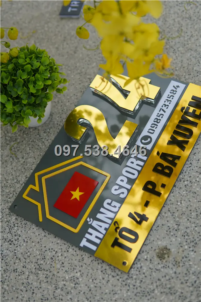 Biển Số Nhà Đẹp Hiện Đại tại Rạch Giá -Kiên Giang , Kích Thước 30x20, Số Nổi 8mm, Chữ Nổi 2mm, Chất Liệu Mica, Alu , Mực Uv, Làm Theo Yêu Cầu, Miễn Phí Thiết Kế Và Miễn Phí Vận Chuyển Tận Nhà 1 Biển Số Nhà Đẹp Hiện Đại tại Rạch Giá -Kiên Giang
, Kích Thước 30x20, Số Nổi 8mm, Chữ Nổi 2mm, Chất Liệu Mica, Alu , Mực Uv, Làm Theo Yêu Cầu, Miễn Phí Thiết Kế Và Miễn Phí Vận Chuyển Tận Nhà