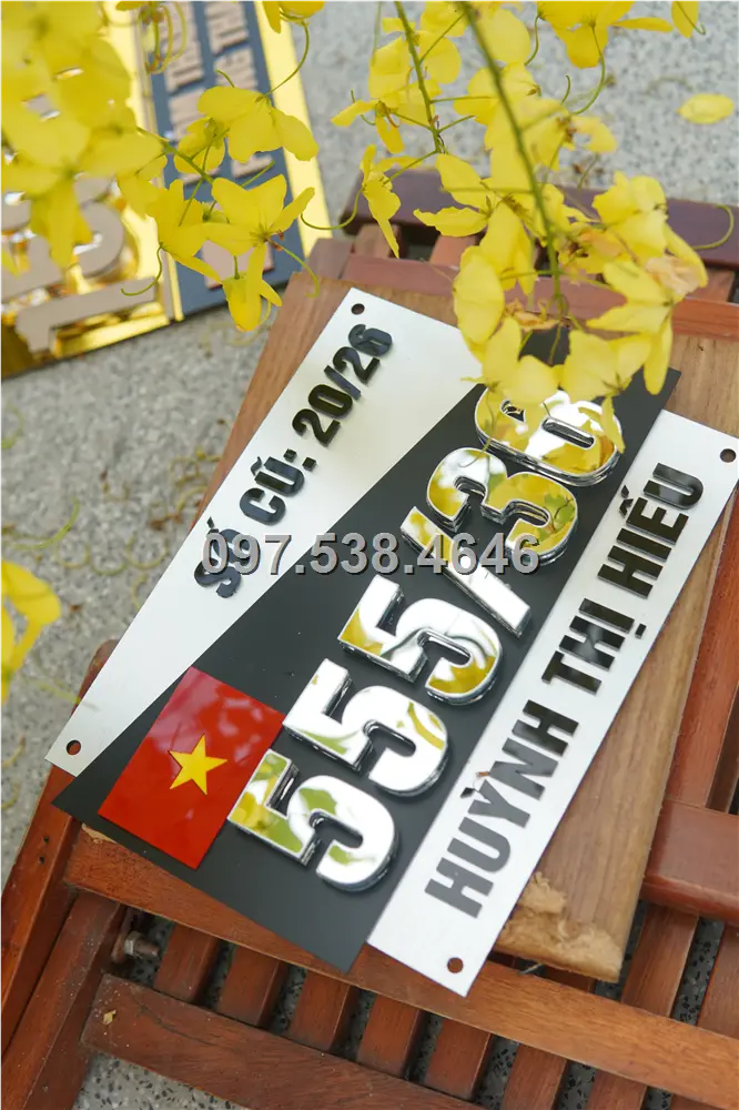 Biển Số Nhà Đẹp Hiện Đại tại Sa Đéc -Đồng Tháp Kích Thước 30x20, Số Nổi 8mm, Chữ Nổi 2mm, Chất Liệu Mica, Alu , Mực Uv, Làm Theo Yêu Cầu, Miễn Phí Thiết Kế Và Miễn Phí Vận Chuyển Tận Nhà 4 Biển Số Nhà Đẹp Hiện Đại tại Sa Đéc -Đồng Tháp
Kích Thước 30x20, Số Nổi 8mm, Chữ Nổi 2mm, Chất Liệu Mica, Alu , Mực Uv, Làm Theo Yêu Cầu, Miễn Phí Thiết Kế Và Miễn Phí Vận Chuyển Tận Nhà - Ảnh 4