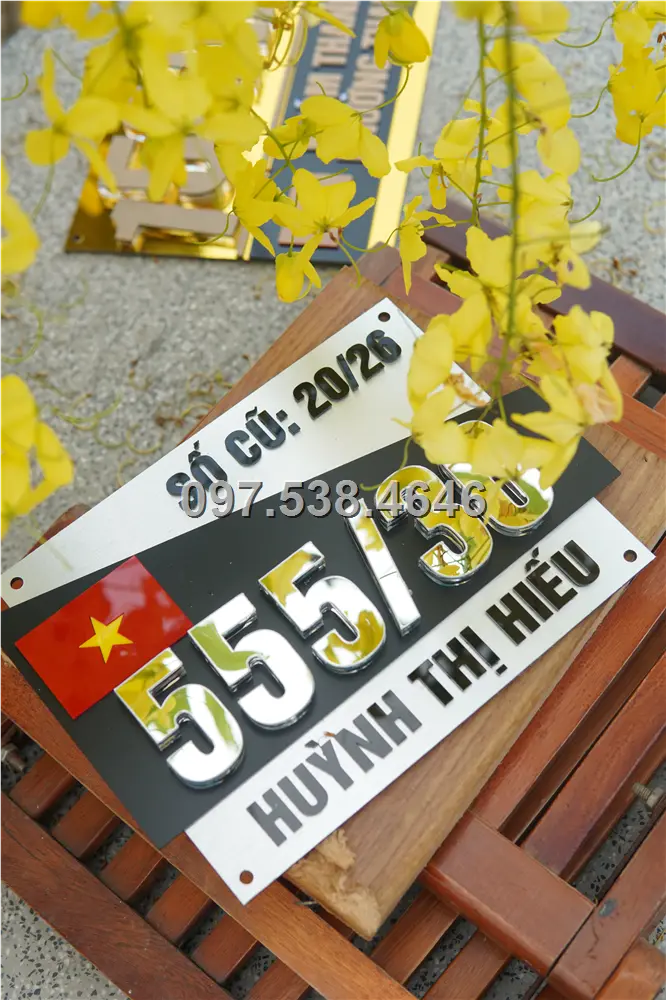 Biển Số Nhà Đẹp Hiện Đại tại Sa Đéc -Đồng Tháp Kích Thước 30x20, Số Nổi 8mm, Chữ Nổi 2mm, Chất Liệu Mica, Alu , Mực Uv, Làm Theo Yêu Cầu, Miễn Phí Thiết Kế Và Miễn Phí Vận Chuyển Tận Nhà 5 Biển Số Nhà Đẹp Hiện Đại tại Sa Đéc -Đồng Tháp
Kích Thước 30x20, Số Nổi 8mm, Chữ Nổi 2mm, Chất Liệu Mica, Alu , Mực Uv, Làm Theo Yêu Cầu, Miễn Phí Thiết Kế Và Miễn Phí Vận Chuyển Tận Nhà - Ảnh 5