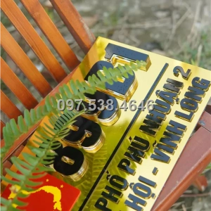 Biển Số Nhà Đẹp Hiện Đại tại Sông Công Thái Nguyên , Kích Thước 30x20, Số Nổi 8mm, Chữ Nổi 2mm, Chất Liệu Mica, Alu , Mực Uv, Làm Theo Yêu Cầu, Miễn Phí Thiết Kế Và Miễn Phí Vận Chuyển Tận Nhà