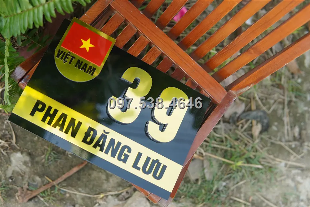 Biển Số Nhà Đẹp Hiện Đại tại Tam Kỳ -Quảng Nam Kích Thước 30x20, Số Nổi 8mm, Chữ Nổi 2mm, Chất Liệu Mica, Alu , Mực Uv, Làm Theo Yêu Cầu, Miễn Phí Thiết Kế Và Miễn Phí Vận Chuyển Tận Nhà 2 Biển Số Nhà Đẹp Hiện Đại tại Tam Kỳ -Quảng Nam
Kích Thước 30x20, Số Nổi 8mm, Chữ Nổi 2mm, Chất Liệu Mica, Alu , Mực Uv, Làm Theo Yêu Cầu, Miễn Phí Thiết Kế Và Miễn Phí Vận Chuyển Tận Nhà - Ảnh 2