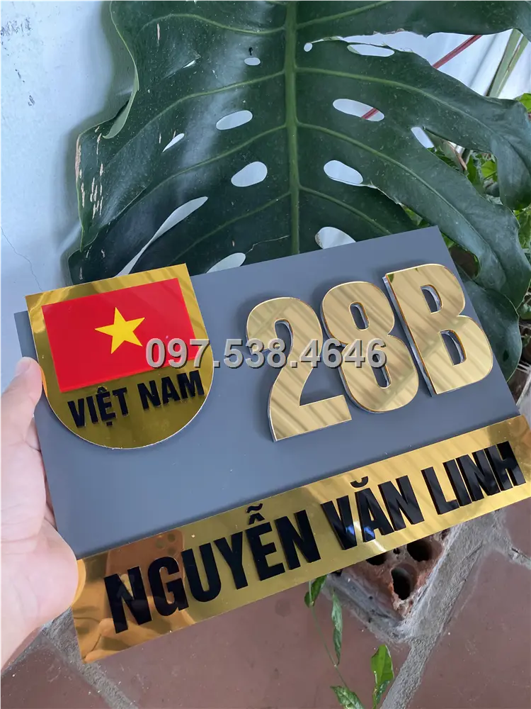 Biển Số Nhà Đẹp Hiện Đại tại TPHCM, phiên bản Lá Cờ Việt Nam, Kích Thước 30x20, Số Nổi 8mm, Chữ Nổi 2mm, Chất Liệu Mica, Alu , Mực Uv, Làm Theo Yêu Cầu, Miễn Phí Thiết Kế Và Miễn Phí Vận Chuyển Tận Nhà 12 Biển Số Nhà Đẹp Hiện Đại tại TPHCM, phiên bản Lá Cờ Việt Nam, Kích Thước 30x20, Số Nổi 8mm, Chữ Nổi 2mm, Chất Liệu Mica, Alu , Mực Uv, Làm Theo Yêu Cầu, Miễn Phí Thiết Kế Và Miễn Phí Vận Chuyển Tận Nhà - Ảnh 12