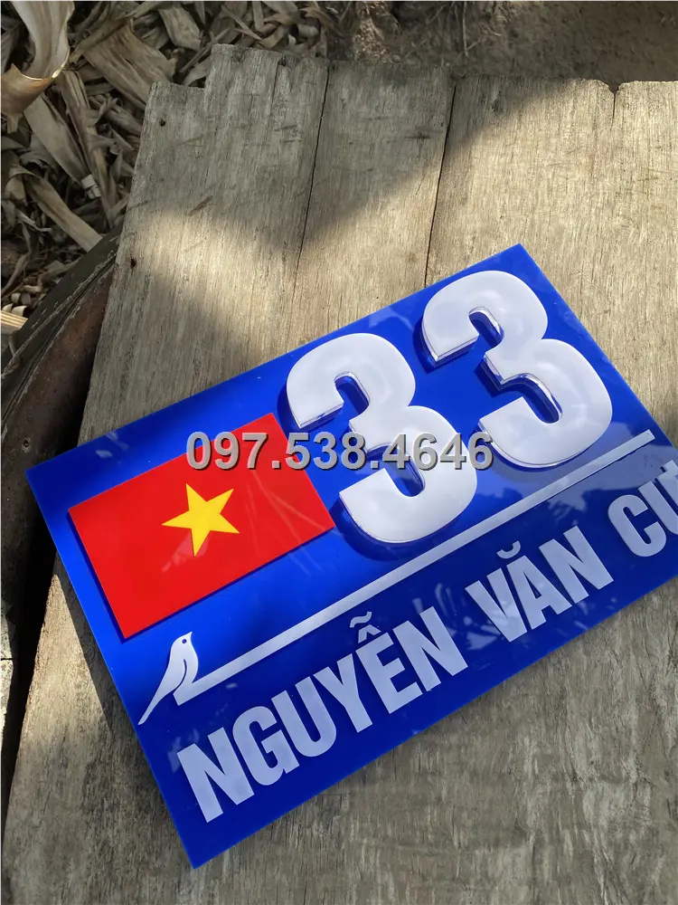Biển Số Nhà Đẹp Hiện Đại tại TPHCM, phiên bản Lá Cờ Việt Nam, Kích Thước 30x20, Số Nổi 8mm, Chữ Nổi 2mm, Chất Liệu Mica, Alu , Mực Uv, Làm Theo Yêu Cầu, Miễn Phí Thiết Kế Và Miễn Phí Vận Chuyển Tận Nhà 11 Biển Số Nhà Đẹp Hiện Đại tại TPHCM, phiên bản Lá Cờ Việt Nam, Kích Thước 30x20, Số Nổi 8mm, Chữ Nổi 2mm, Chất Liệu Mica, Alu , Mực Uv, Làm Theo Yêu Cầu, Miễn Phí Thiết Kế Và Miễn Phí Vận Chuyển Tận Nhà - Ảnh 11