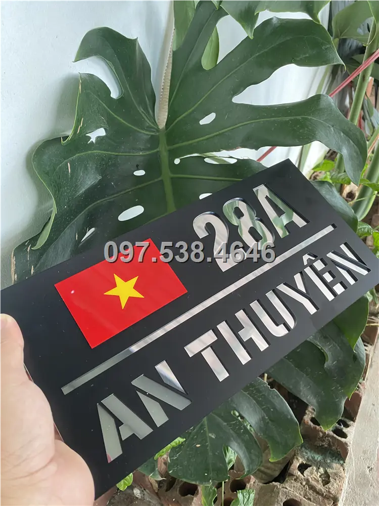 Biển Số Nhà Đẹp Hiện Đại tại TPHCM, phiên bản Lá Cờ Việt Nam, Kích Thước 30x20, Số Nổi 8mm, Chữ Nổi 2mm, Chất Liệu Mica, Alu , Mực Uv, Làm Theo Yêu Cầu, Miễn Phí Thiết Kế Và Miễn Phí Vận Chuyển Tận Nhà 13 Biển Số Nhà Đẹp Hiện Đại tại TPHCM, phiên bản Lá Cờ Việt Nam, Kích Thước 30x20, Số Nổi 8mm, Chữ Nổi 2mm, Chất Liệu Mica, Alu , Mực Uv, Làm Theo Yêu Cầu, Miễn Phí Thiết Kế Và Miễn Phí Vận Chuyển Tận Nhà - Ảnh 13