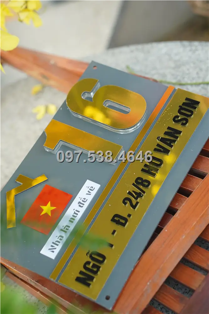 Biển Số Nhà Đẹp Hiện Đại tại Việt Trì , Phú Thọ Kích Thước 30x20, Số Nổi 8mm, Chữ Nổi 2mm, Chất Liệu Mica, Alu , Mực Uv, Làm Theo Yêu Cầu, Miễn Phí Thiết Kế Và Miễn Phí Vận Chuyển Tận Nhà 11 Biển Số Nhà Đẹp Hiện Đại tại Việt Trì , Phú Thọ
Kích Thước 30x20, Số Nổi 8mm, Chữ Nổi 2mm, Chất Liệu Mica, Alu , Mực Uv, Làm Theo Yêu Cầu, Miễn Phí Thiết Kế Và Miễn Phí Vận Chuyển Tận Nhà - Ảnh 11