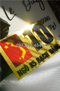 Biển Số Nhà Đẹp Hiện Đại tại Vũng Tàu, phiên bản Lá Cờ Việt Nam, Kích Thước 30×20, Số Nổi 8mm, Chữ Nổi 2mm, Chất Liệu Mica, Alu , Mực Uv, Làm Theo Yêu Cầu, Miễn Phí Thiết Kế Và Miễn Phí Vận Chuyển Tận Nhà