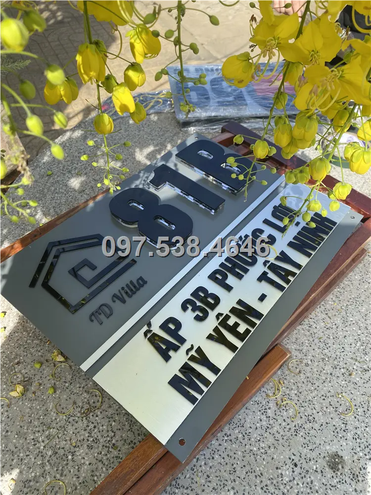 Biển Số Nhà Đẹp Hiện Đại tại Yên Bái Kích Thước 30x20, Số Nổi 8mm, Chữ Nổi 2mm, Chất Liệu Mica, Alu , Mực Uv, Làm Theo Yêu Cầu, Miễn Phí Thiết Kế Và Miễn Phí Vận Chuyển Tận Nhà 14 Biển Số Nhà Đẹp Hiện Đại tại Yên Bái Kích Thước 30x20, Số Nổi 8mm, Chữ Nổi 2mm, Chất Liệu Mica, Alu , Mực Uv, Làm Theo Yêu Cầu, Miễn Phí Thiết Kế Và Miễn Phí Vận Chuyển Tận Nhà - Ảnh 14