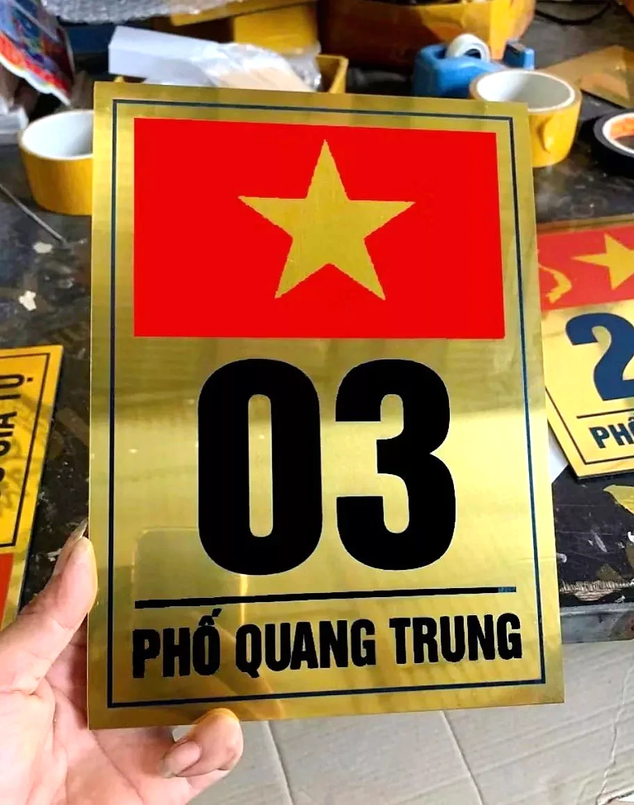 Biển Số Nhà Lá Cờ VN Alu Xước Bạc+vàng Gương In UV Sắc Nét, Chống Nước, In Theo Yêu Cầu, Miễn Phí Thiết Kế 7 Biển Số Nhà Lá Cờ VN Alu Xước Bạc+vàng Gương In UV Sắc Nét, Chống Nước, In Theo Yêu Cầu, Miễn Phí Thiết Kế 6