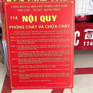 Bộ 2 Bảng Nội Quy Và Tiêu Lệnh PCCC Riêng Bằng MICA Trong Suốt Bền,không Rỉ Sét,thẩm Mỹ Cao,kt 30x40