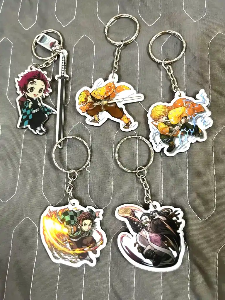 Chìa Khóa Anime Demon Slayer Kimetsu No Yaiba Kamado Tanjirou Demon Slayer, In Theo Yêu Cầu Mica Trong Suốt In 2 Mặt , Trang Trí Treo Cặp, Balo