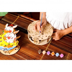 Đèn Lồng Gỗ Trung Thu Tự Lắp Ráp & Tô Màu, Bộ Đồ Chơi Cho Bé Thỏa Sức Sáng Tạo, Nhiều Hình Dễ Thương 1