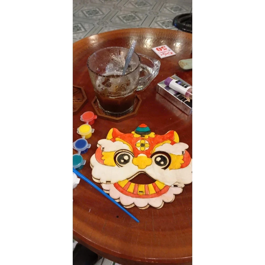 Đèn Lồng Gỗ Trung Thu Tự Lắp Ráp & Tô Màu Cho Bé Khắc Tên, Logo Theo Yêu Cầu Theo SL Kèm Đèn LED, Màu Và Cọ Vẽ,Sỉ Và LẺ 7