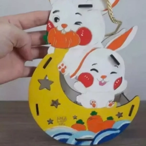 Đèn Lồng Trung Thu Đèn Lồng Tô Màu Gỗ Cho Bé Tặng Kèm 6 Màu Và 2 Cọ 1