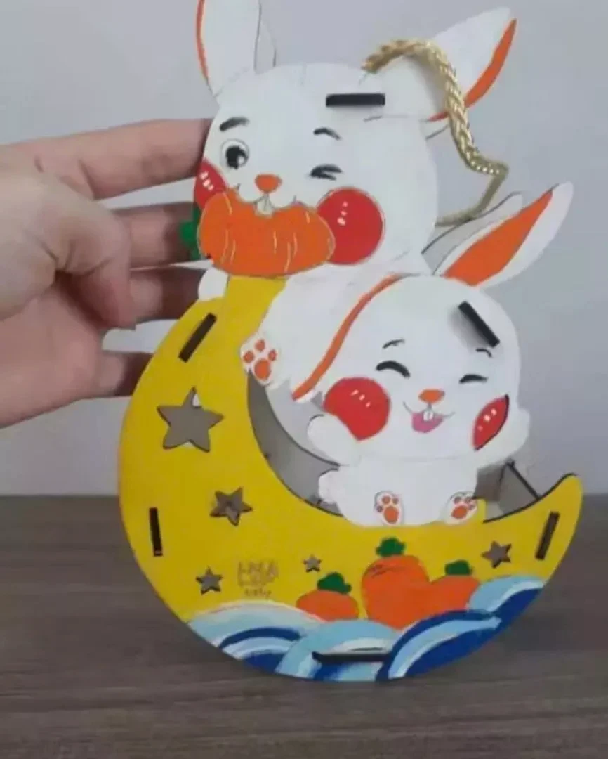 Đèn Lồng Trung Thu Đèn Lồng Tô Màu Gỗ Cho Bé Tặng Kèm 6 Màu Và 2 Cọ 1
