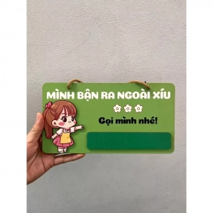 [Ghi Chú Trong Đơn] Bảng Gỗ Mình Bận Xíu, In Theo Yêu Cầu, Biển Thông Báo, Decor Cửa Hàng 1