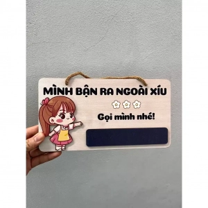 [Ghi Chú Trong Đơn] Bảng Gỗ Mình Bận Xíu, In Theo Yêu Cầu, Biển Thông Báo, Decor Cửa Hàng