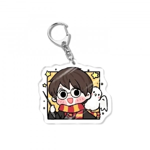 Harry Potter Hoạt Hình Móc Chìa Khóa Hermione Ron Dumbledore Snape Hagrid Ginny Luna Malfoy Acrylic Mặt Dây 1