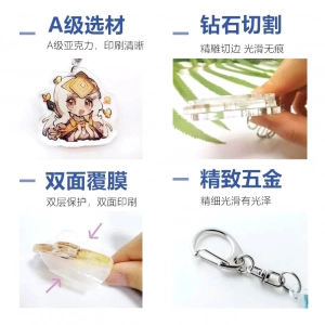 Hoạt Hình Hoạt Hình Xung Quanh Đêm Bên Bờ Biển Lu Taizhou Sáng Tạo Mặt Dây Chuyền Móc Khóa Acrylic Ba Chiều 1