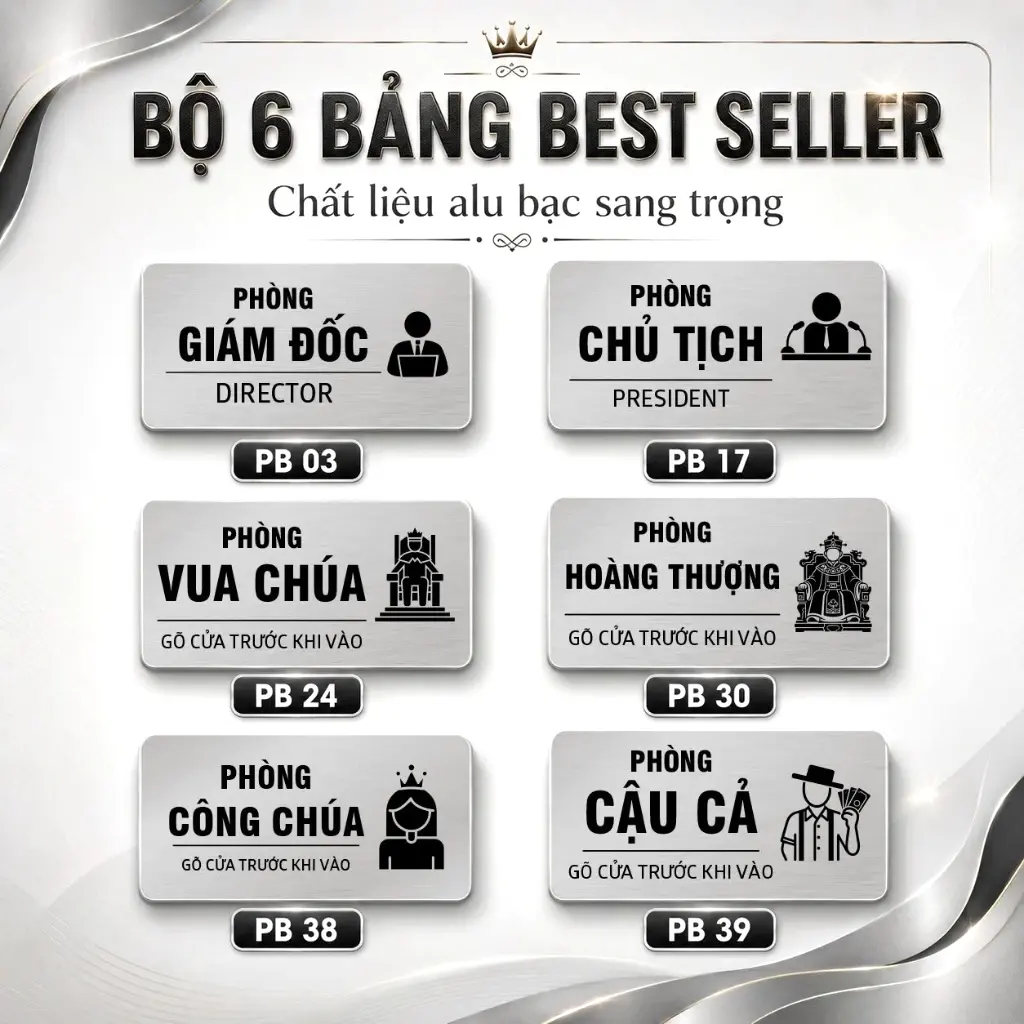 Mẫu Bảng Tên Phòng Alu Bạc Siêu Hot - Bảng Tên Cửa Phòng - Phun In UV 8 Mẫu Bảng Tên Phòng Alu Bạc Siêu Hot - Bảng Tên Cửa Phòng - Phun In UV 7
