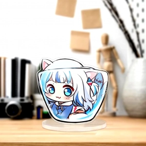 Mô Hình Đứng Standee Mica Anime In Hình Gura Chibi Siêu Dễ Thương ,trưng Bày Góc Học Tập Để Bàn Làm Việc