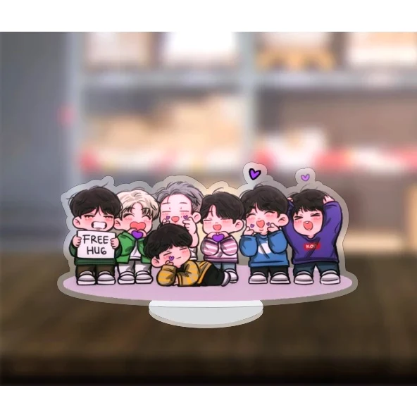Mô Hình Standee Chibi Dễ Thương 5cm/8cm, In Theo Yêu Cầu Mica Trong Suốt In 2 Mặt , Trang Trí Treo Cặp, Balo 2
