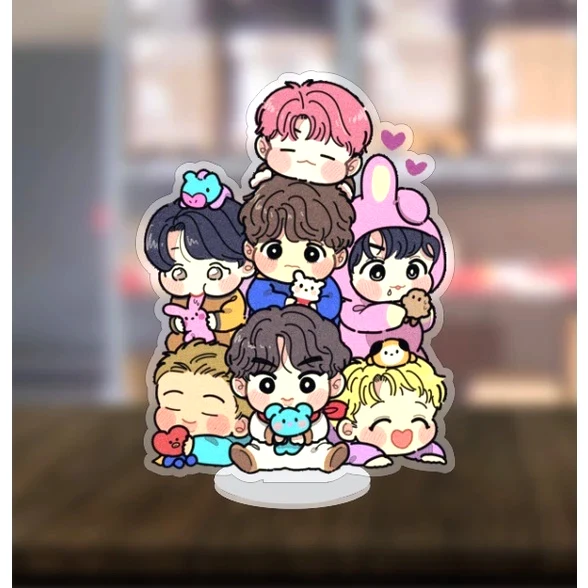 Mô Hình Standee Chibi Dễ Thương 5cm/8cm, In Theo Yêu Cầu Mica Trong Suốt In 2 Mặt , Trang Trí Treo Cặp, Balo 7