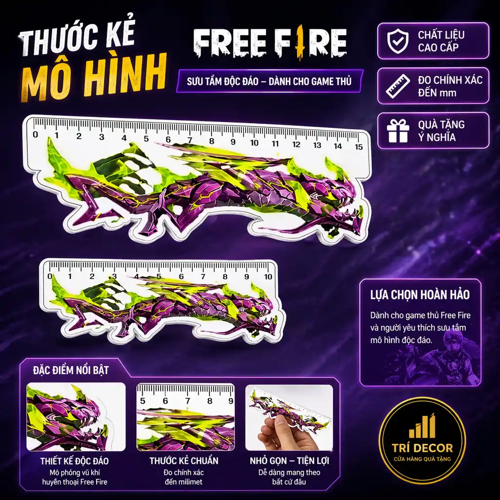 Mô Hình Thước Kẻ FF Học Sinh - Sinh Viên 10CM - 15CM Free Fire 8 Mô Hình Thước Kẻ FF Học Sinh - Sinh Viên 10CM - 15CM Free Fire 7