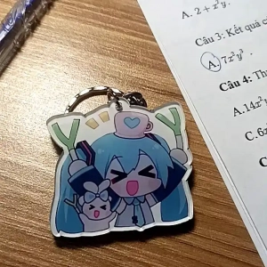 Móc Chìa Khóa Anime Hatsune Miku Acrylic Móc Khóa Sáng Tạo Dễ Thương Cô Gái Xinh Đẹp, In Theo Yêu Cầu Mica Trong Suốt In 2 Mặt , Trang Trí Treo Cặp, Balo 1