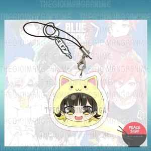 Móc Dây Treo Điện Thoại BLUE LOCK Ver MOCHI MÈO In Hình Anime Chibi Mica Trong Acrylic Móc Khóa 1