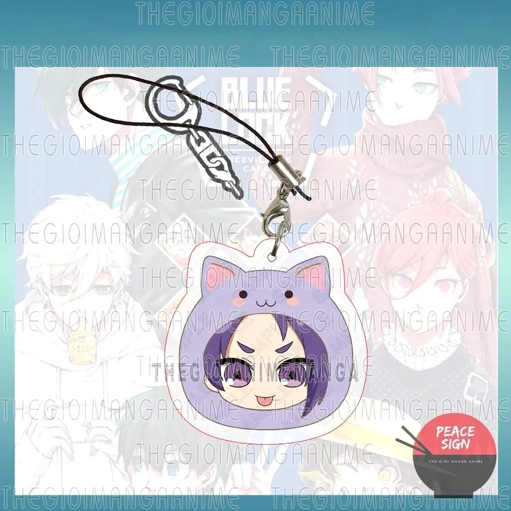 Móc Dây Treo Điện Thoại BLUE LOCK Ver MOCHI MÈO In Hình Anime Chibi Mica Trong Acrylic Móc Khóa 6