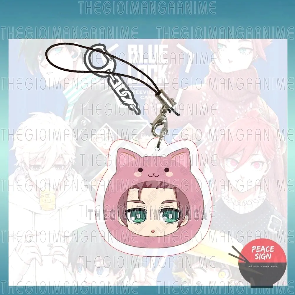 Móc Dây Treo Điện Thoại BLUE LOCK Ver MOCHI MÈO In Hình Anime Chibi Mica Trong Acrylic Móc Khóa 7