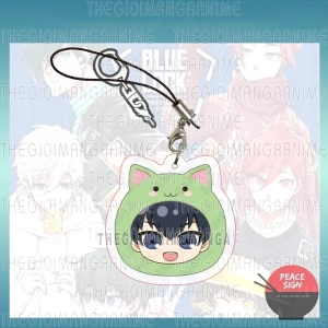 Móc Dây Treo Điện Thoại BLUE LOCK Ver MOCHI MÈO In Hình Anime Chibi Mica Trong Acrylic Móc Khóa