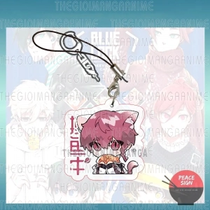 Móc Dây Treo Điện Thoại Blue Lock Ver Tai Chữ In Hình Anime Chibi Mica Trong Acrylic Móc Khóa