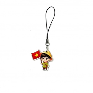 Móc Dây Treo Điện Thoại Phone Charm Móc Khóa Điện Thoại Dây Đeo Điện Thoại Mẫu - Couple Holding Flag Tôi Yêu Việt Nam, Phụ Kiện Điện Thoại, In Theo Yêu Cầu Chất Liệu Mica Trong Suốt In 2 Mặt, Kích Thước 5cm