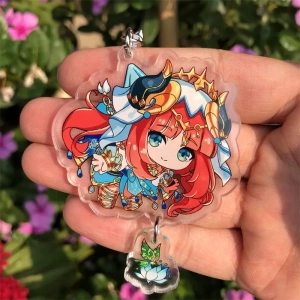 Móc Khóa Anime Genshin Impact 2 Mặt Nhựa Mica Móc Chìa Khoá Mô Hình Nhân Vật Game Loại Móc Áo Char