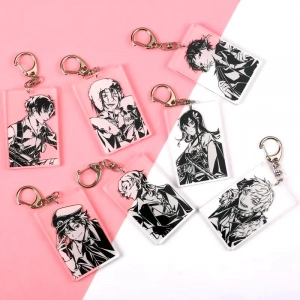 Móc Khóa Bungou Stray Dogs Ver Đen Trắng Văn Hào Lưu Lạc Anime Chibi Mica Trong Acrylic Xinh Xắn Độc Đáo 1