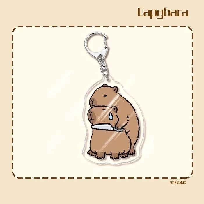 Móc Khóa CAPYBARA In Hình Chuột Lang Nước Bộ Trưởng Bộ Ngoại Giao Mica Acrylic Chibi Xinh Xắn Dễ Thương 3