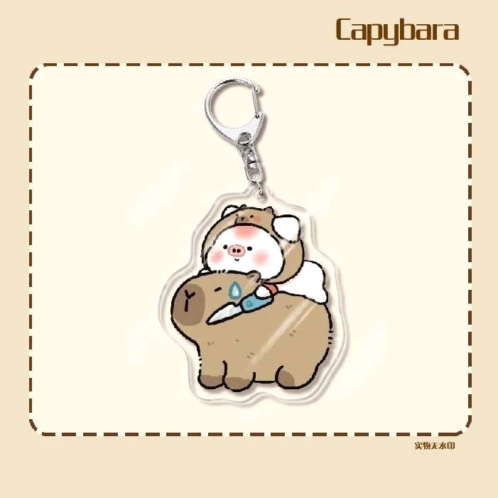 Móc Khóa CAPYBARA In Hình Chuột Lang Nước Bộ Trưởng Bộ Ngoại Giao Mica Acrylic Chibi Xinh Xắn Dễ Thương 5