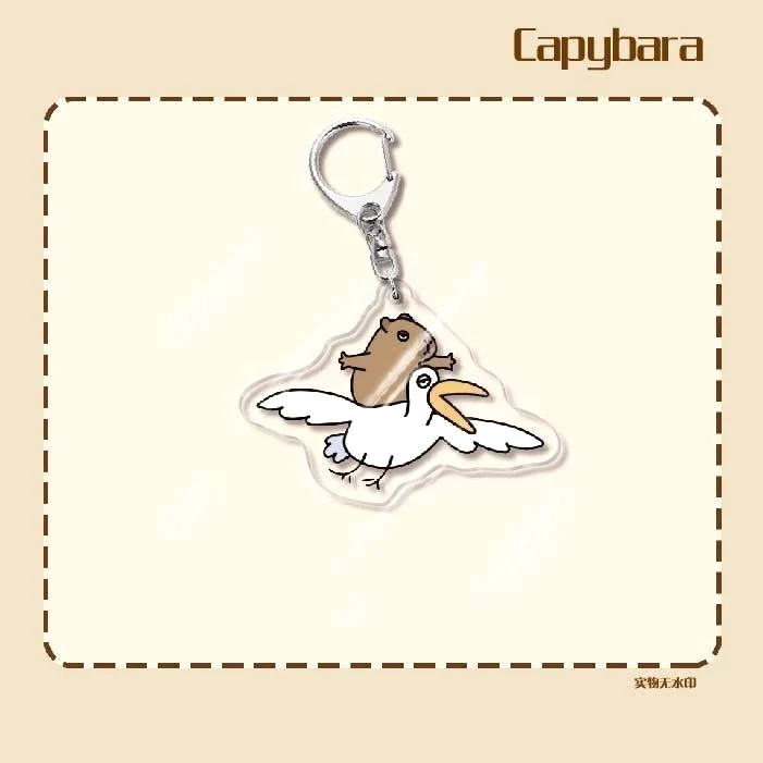 Móc Khóa CAPYBARA In Hình Chuột Lang Nước Bộ Trưởng Bộ Ngoại Giao Mica Acrylic Chibi Xinh Xắn Dễ Thương 6