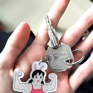 Móc Khoá Chaien Kitty Shizuka Cơ Bắp Dễ Thương, Móc Khóa Treo Cặp. Balo In Theo Yêu Cầu