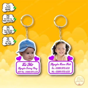 Móc Khóa Chibi Cắt Ghép Mặt Con Yêu, Phụ Kiện Treo Xe Quà Tặng Sinh Nhật Móc Khóa Treo Cặp Cho Bé Theo Yêu Cầu
