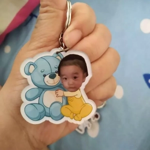 Móc Khóa Chibi Ghép Mặt Dành Cho Bé Siêu Cute , Mica Trong Suốt In 2 Mặt, Kích Thước 5cm , Trang Trí Treo Cặp, Balo 1