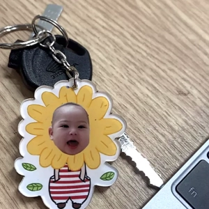 Móc Khóa Chibi Ghép Mặt Dành Cho Bé Siêu Cute , Mica Trong Suốt In 2 Mặt, Kích Thước 5cm , Trang Trí Treo Cặp, Balo