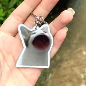 Móc Khóa Chó Mèo Há Miệng Ăn Cơm Cho Bạn Bè - Chất Liệu Mica, Móc Khóa Treo Cặp. Balo In Theo Yêu Cầu 1