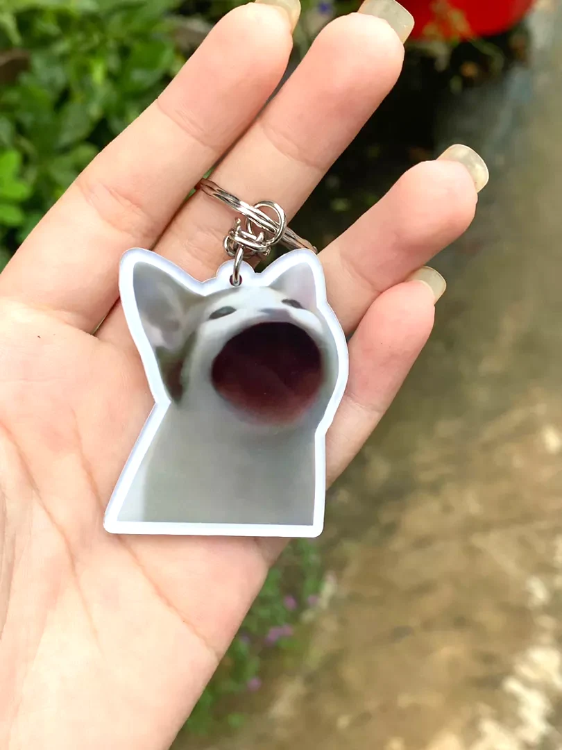 Móc Khóa Chó Mèo Há Miệng Ăn Cơm Cho Bạn Bè - Chất Liệu Mica, Móc Khóa Treo Cặp. Balo In Theo Yêu Cầu 1 Móc Khóa Chó Mèo Há Miệng Ăn Cơm Cho Bạn Bè - Chất Liệu Mica, Móc Khóa Treo Cặp. Balo In Theo Yêu Cầu 1