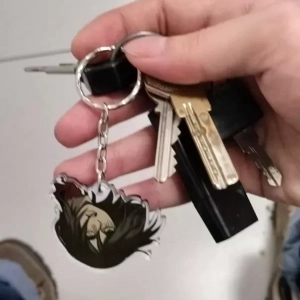Móc Khóa Đầu Eren Attack On Titan Xinh Xắn, Chất Liệu Mica Trong Suốt In 2 Mặt, Kích Thước 5cm , Trang Trí Treo Cặp, Balo 1