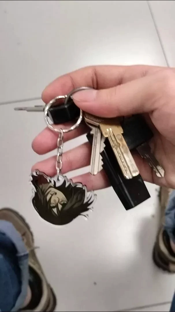 Móc Khóa Đầu Eren Attack On Titan Xinh Xắn, Chất Liệu Mica Trong Suốt In 2 Mặt, Kích Thước 5cm , Trang Trí Treo Cặp, Balo 1