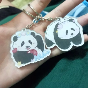 Móc Khóa Dễ Thương Thẻ Đứng Hoa Hoa Trái Cây Sự Lười Biếng, Theo Yêu Cầu Mica Trong Suốt In 2 Mặt , Trang Trí Treo Cặp, Balo
