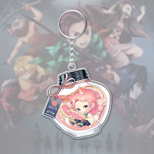 Móc Khoá Demon Slayer Kimetsu No Yaiba Gund Anime Chibi, Mica Trong Suốt In 2 Mặt, Kích Thước 5cm , Trang Trí Treo Cặp, Balo 1